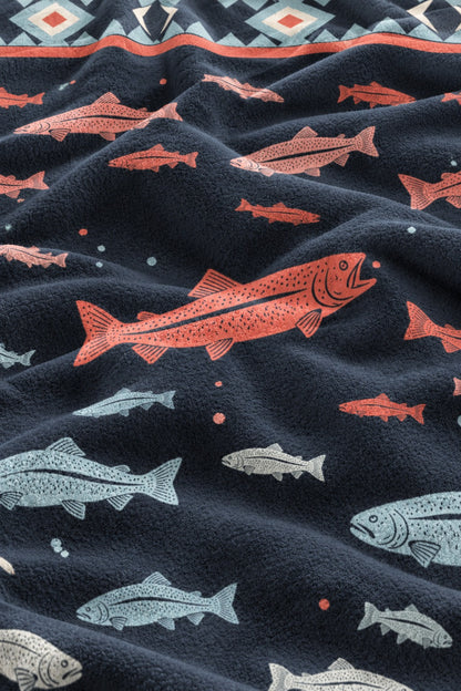 Rainbow Trout Drift Fleece Throw