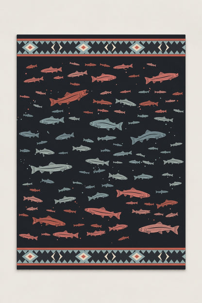 Rainbow Trout Drift Fleece Throw