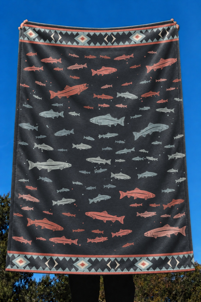 Rainbow Trout Drift Fleece Throw