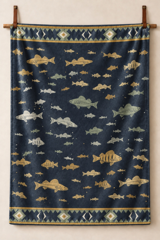 Walleye Moonlight Fleece Throw