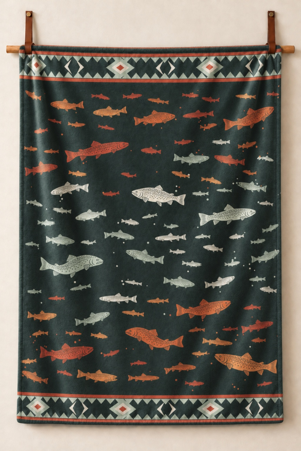 Brook Trout Headwaters Fleece Throw