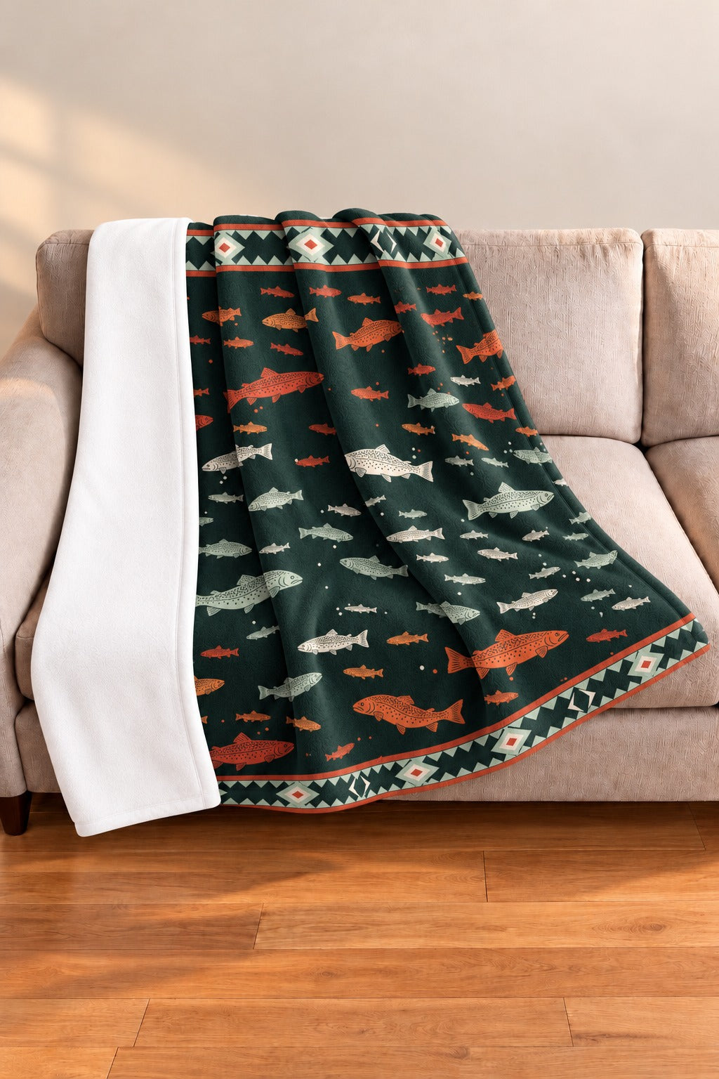 Brook Trout Headwaters Fleece Throw