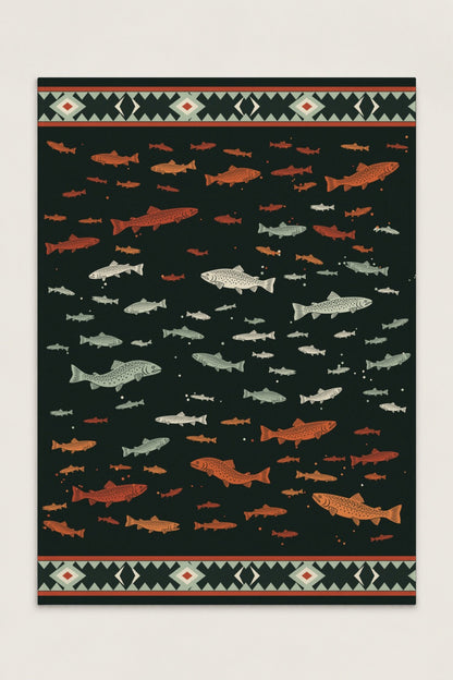 Brook Trout Headwaters Fleece Throw