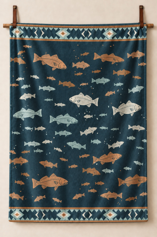 Bayou Redfish Fleece Throw