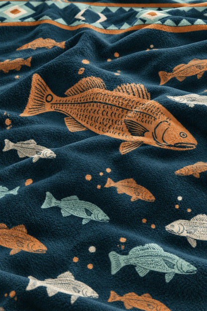Bayou Redfish Fleece Throw