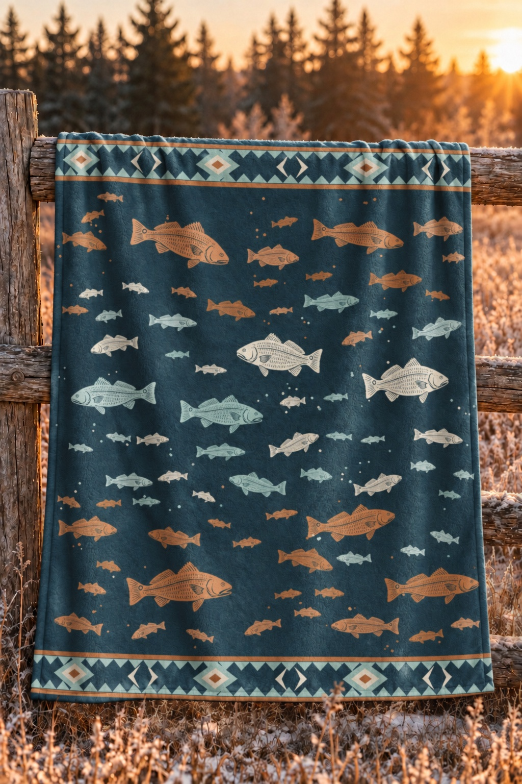 Bayou Redfish Fleece Throw
