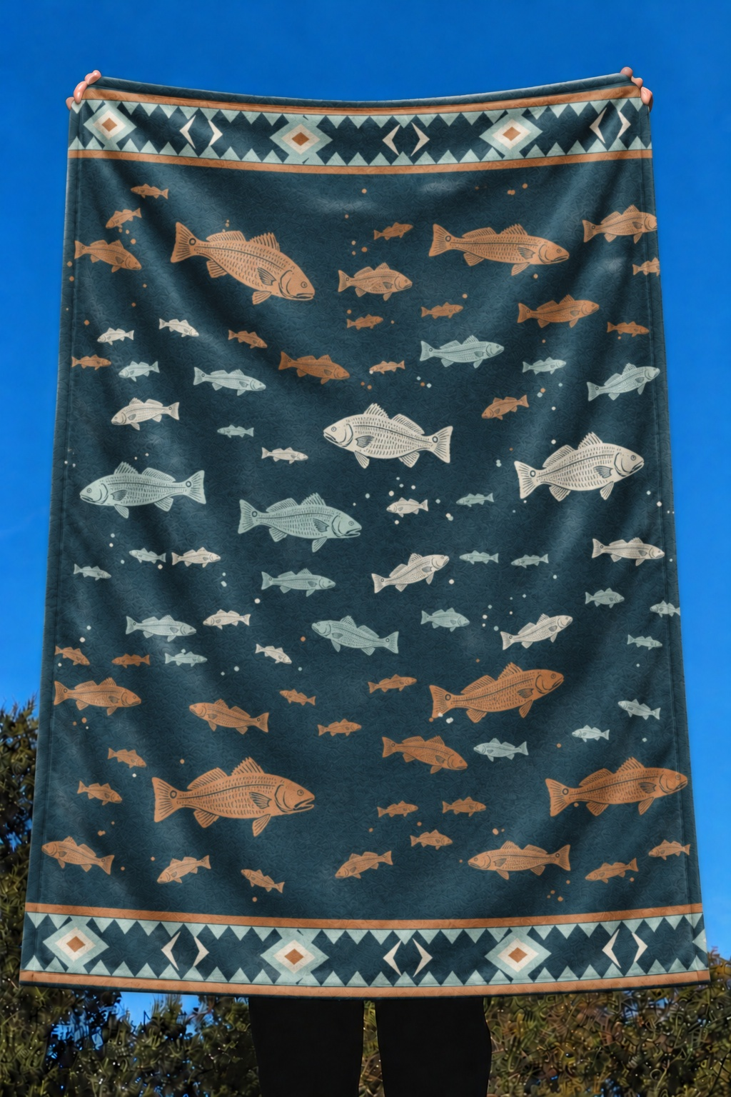 Bayou Redfish Fleece Throw