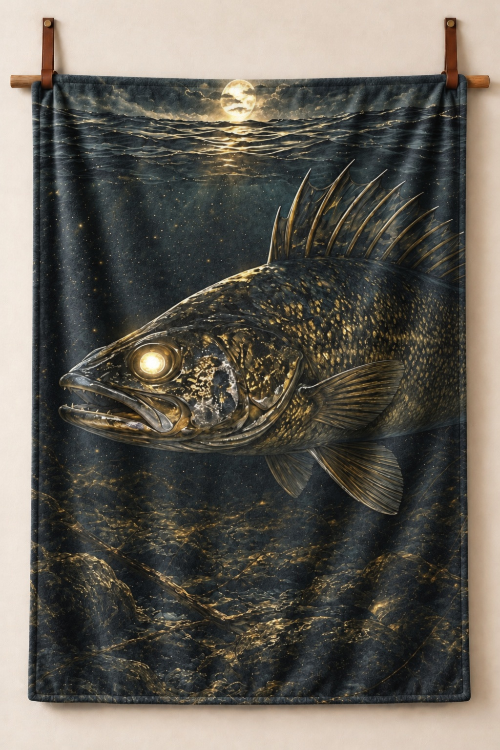 Nightfall Timber Walleye Fleece Throw