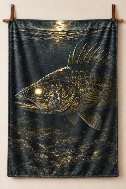 Nightfall Timber Walleye Fleece Throw