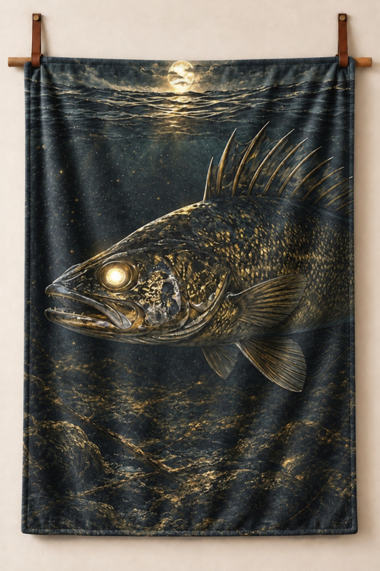 Nightfall Timber Walleye Fleece Throw
