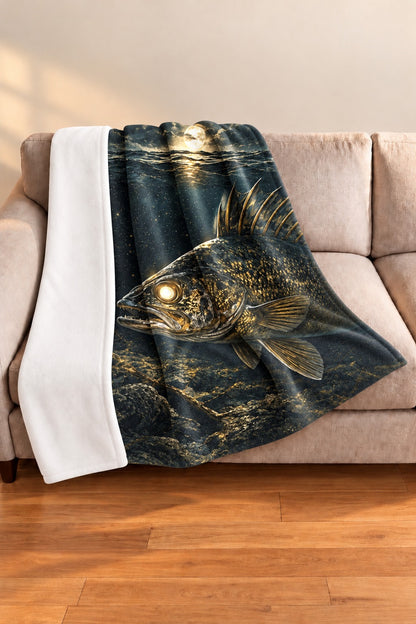 Nightfall Timber Walleye Fleece Throw