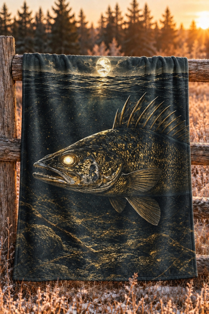 Nightfall Timber Walleye Fleece Throw
