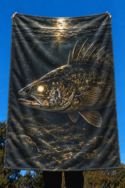Nightfall Timber Walleye Fleece Throw