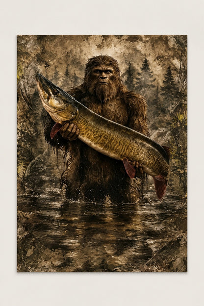 Woodland Bigfoot Muskie Fleece Throw