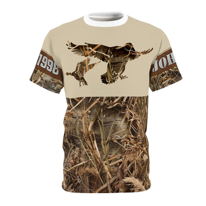 Marshland Waterfowl Hunter Personalized Unisex Cut & Sew Tee