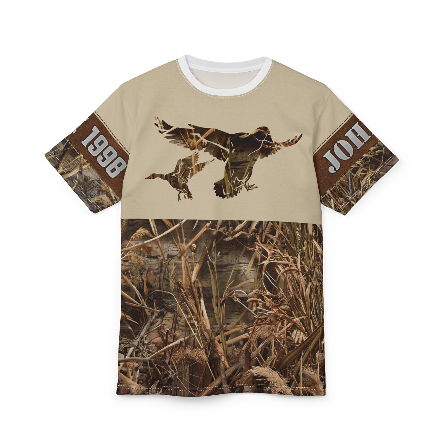 Marshland Waterfowl Hunter Personalized Unisex Cut & Sew Tee