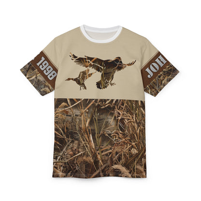 Marshland Waterfowl Hunter Personalized Unisex Cut & Sew Tee