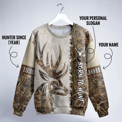 Deer Hunting Camo Sweater - Custom Born to Hunt