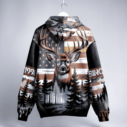 American Whitetail Patriot Personalized Zip Hoodie