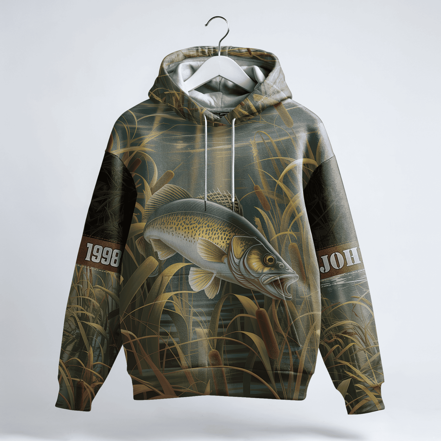 Walleye Marsh Hunter Personalized Hoodie