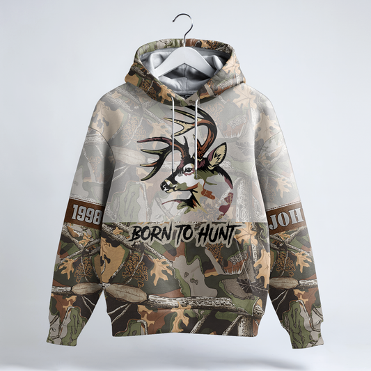 Buck Hunter Camo Personalized Hoodie