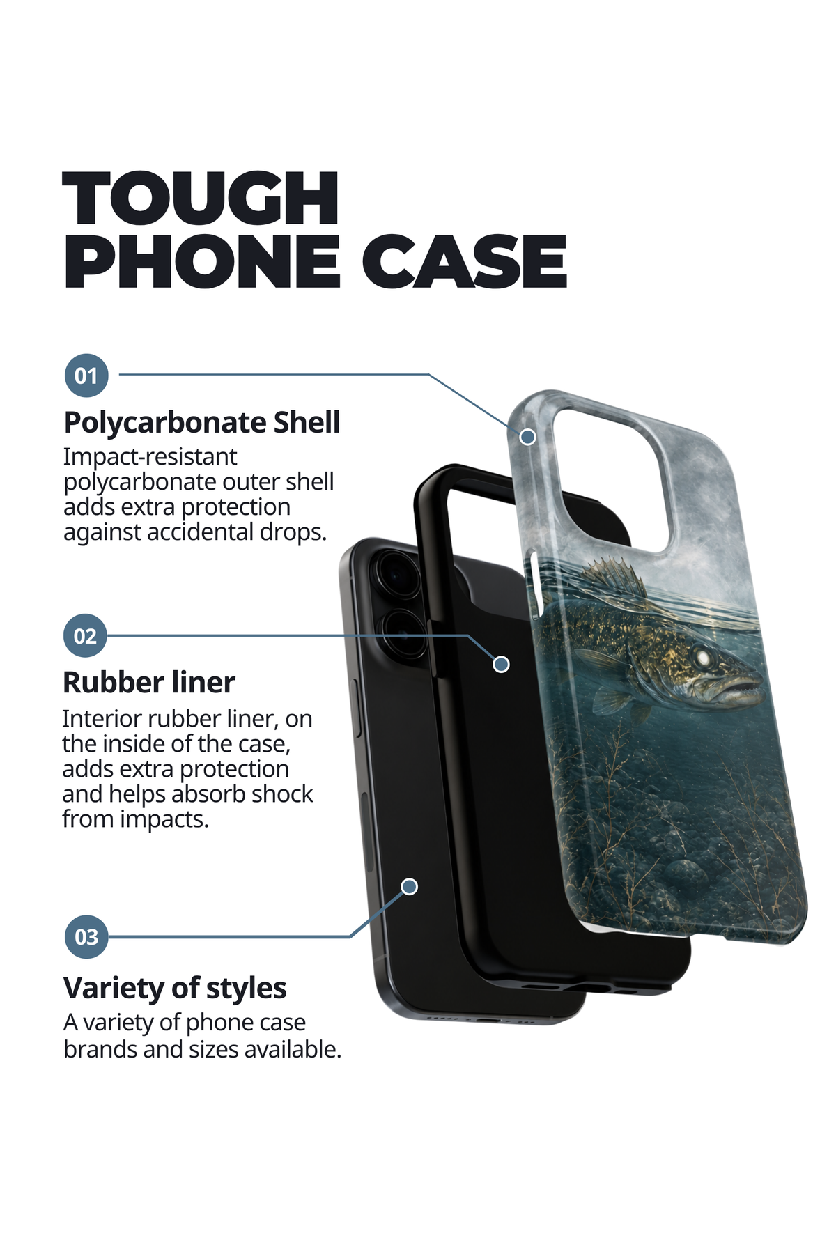 Tough Phone Case - Shallow Timber Walleye - TBT183