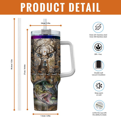 Personalized "Honey Hole" Coordinates 40oz Tumbler for Deer Hunters - The Deerly