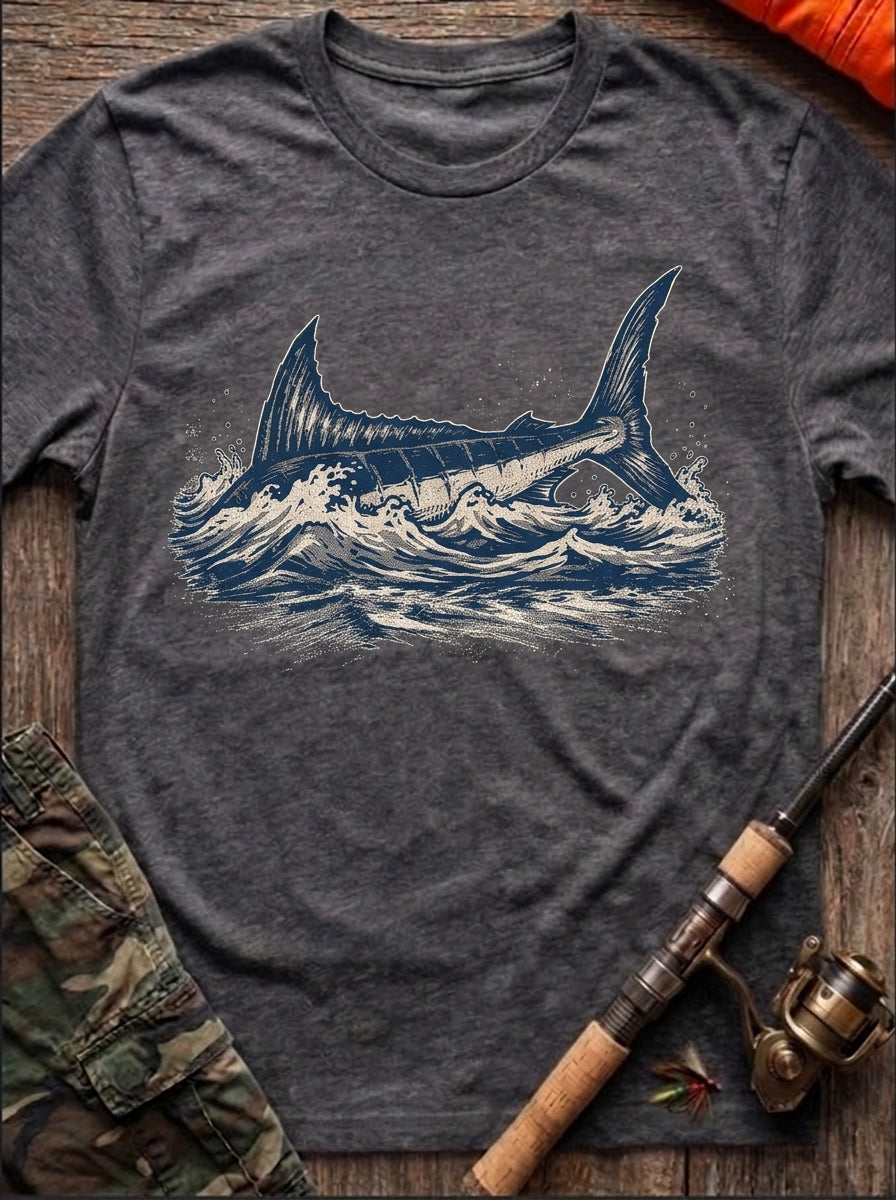 Ocean's Whisper Marlin Waves T-Shirt