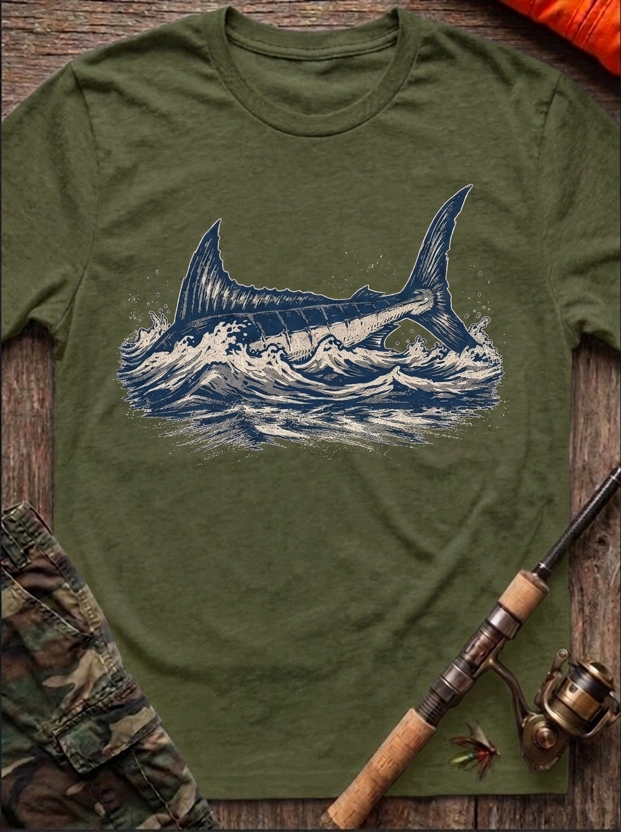 Ocean's Whisper Marlin Waves T-Shirt