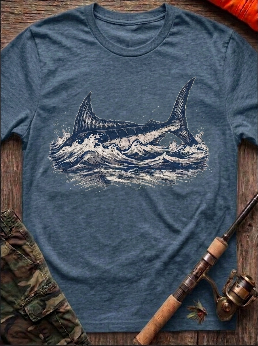 Ocean's Whisper Marlin Waves T-Shirt
