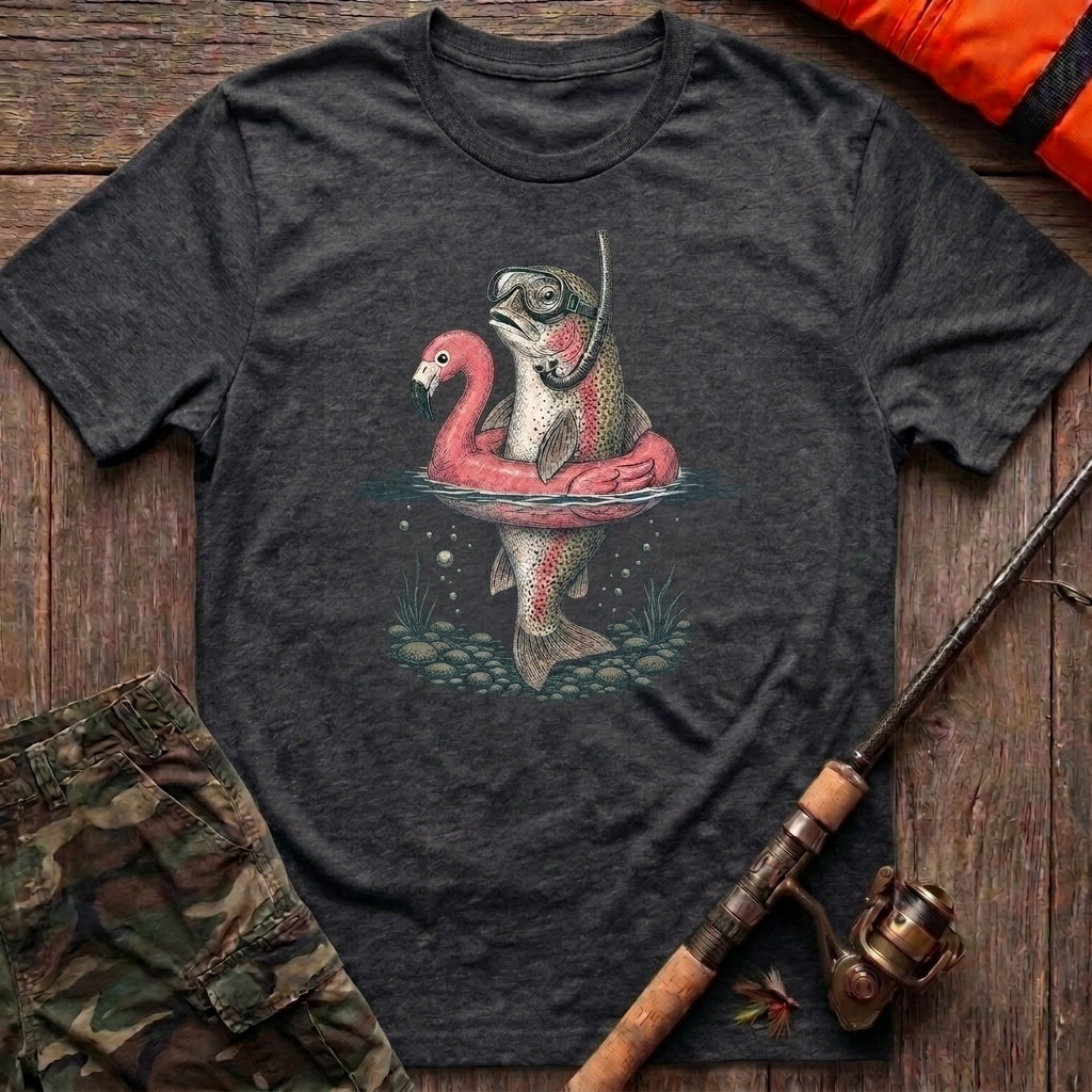 Flamingo Float Trout Fishing T-Shirt
