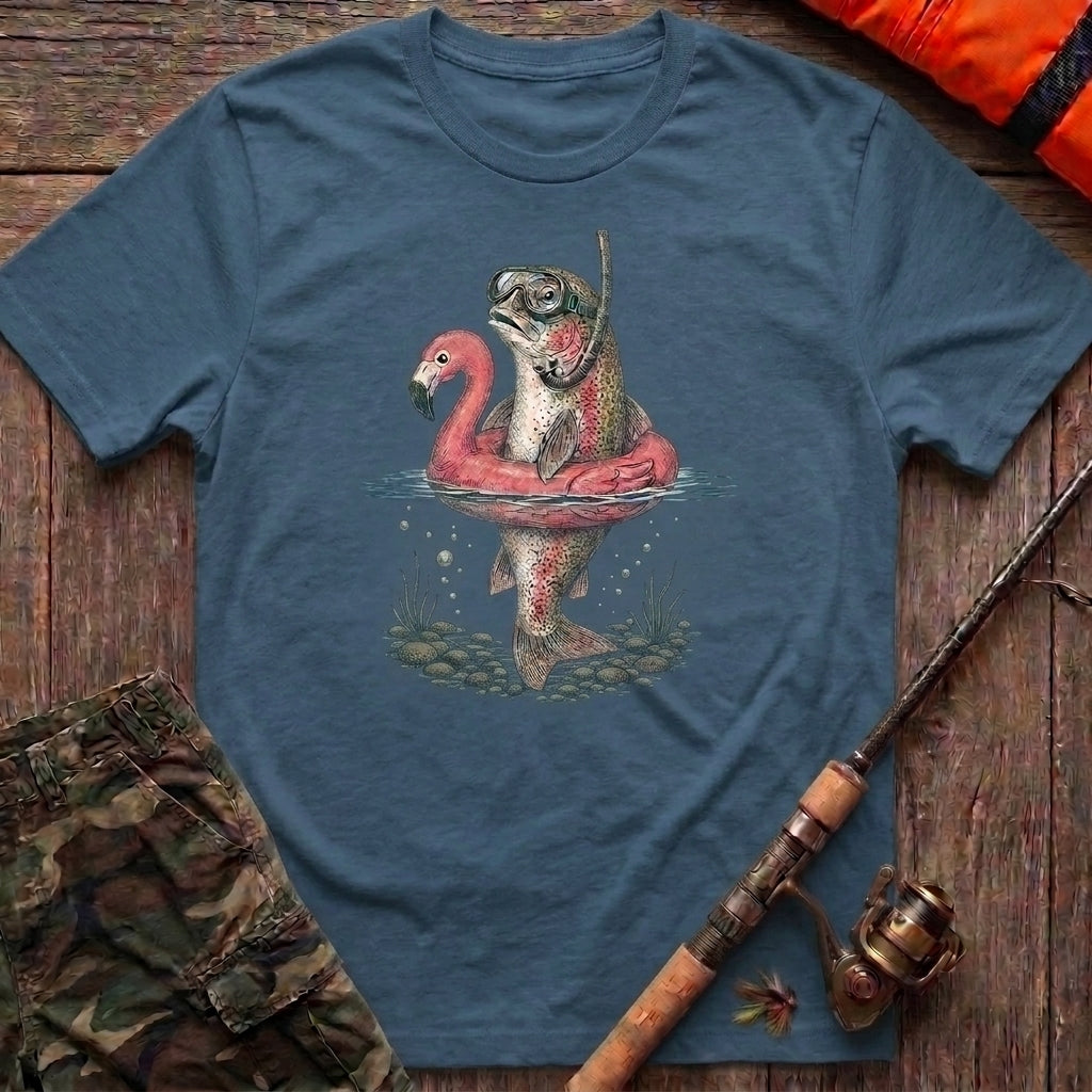 Flamingo Float Trout Fishing T-Shirt