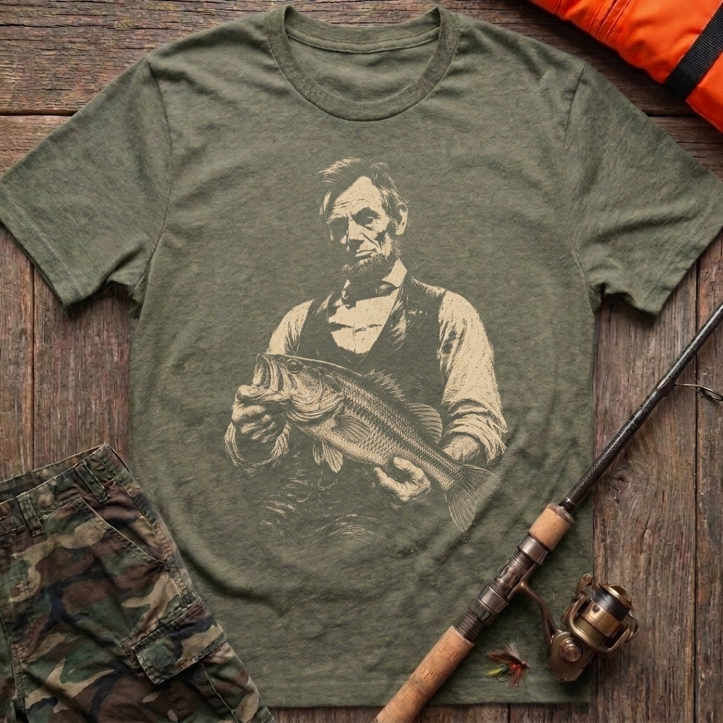 Abe Lincoln Bass Fishing T-Shirt