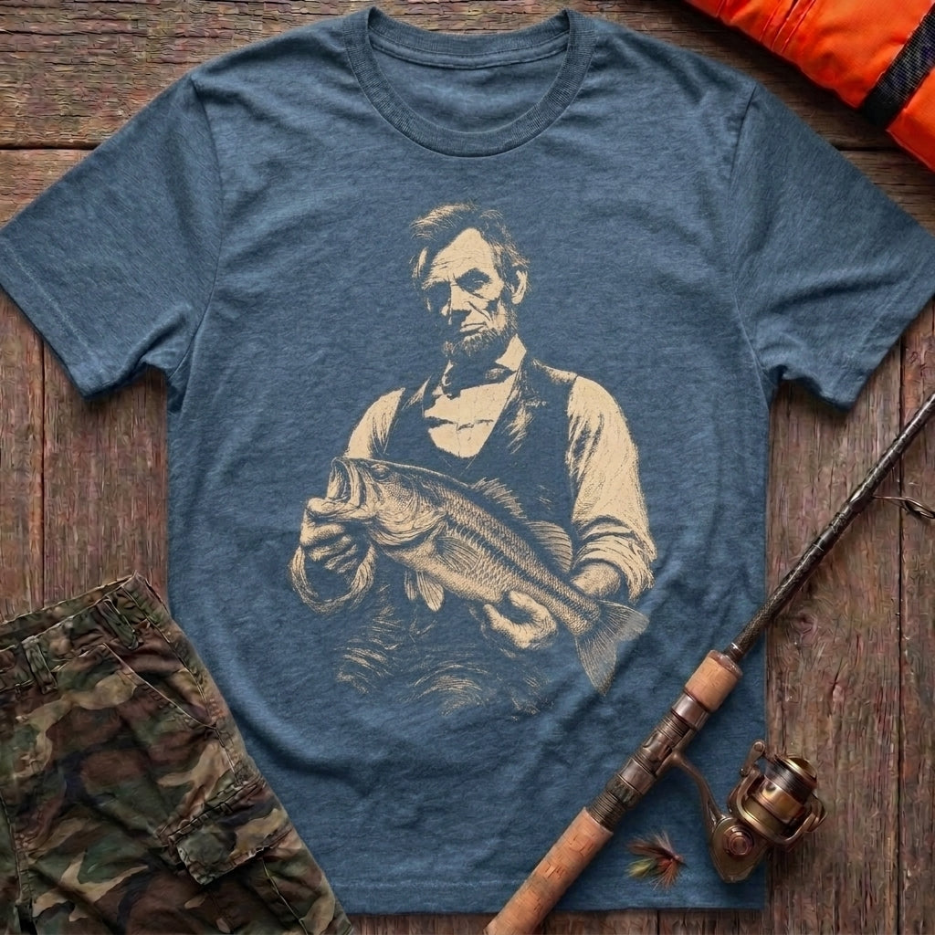 Abe Lincoln Bass Fishing T-Shirt