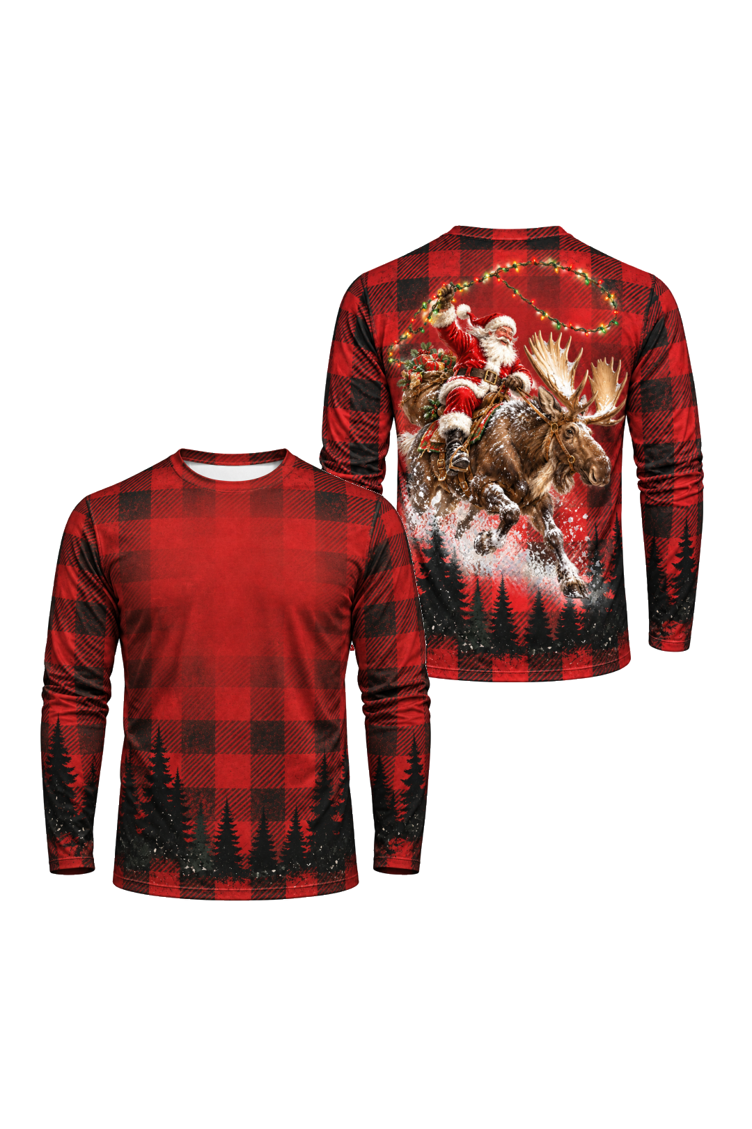 Performance Hunting Long Sleeve - Santa's Moose Rodeo - ULS367V image 1