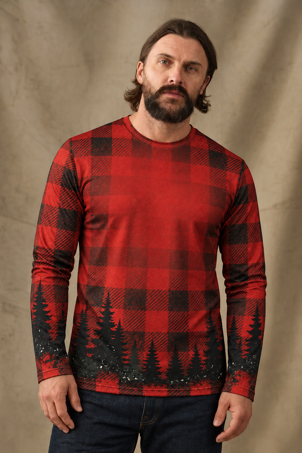 Performance Hunting Long Sleeve - Santa's Moose Rodeo - ULS367V image 3