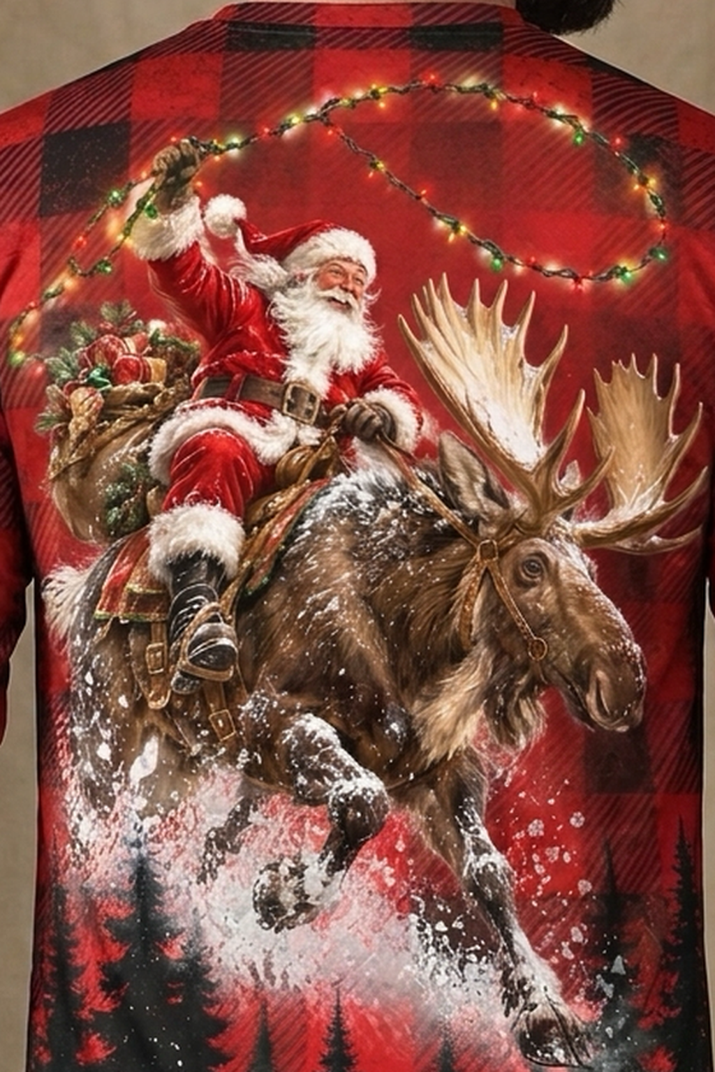 Performance Hunting Long Sleeve - Santa's Moose Rodeo - ULS367V image 4