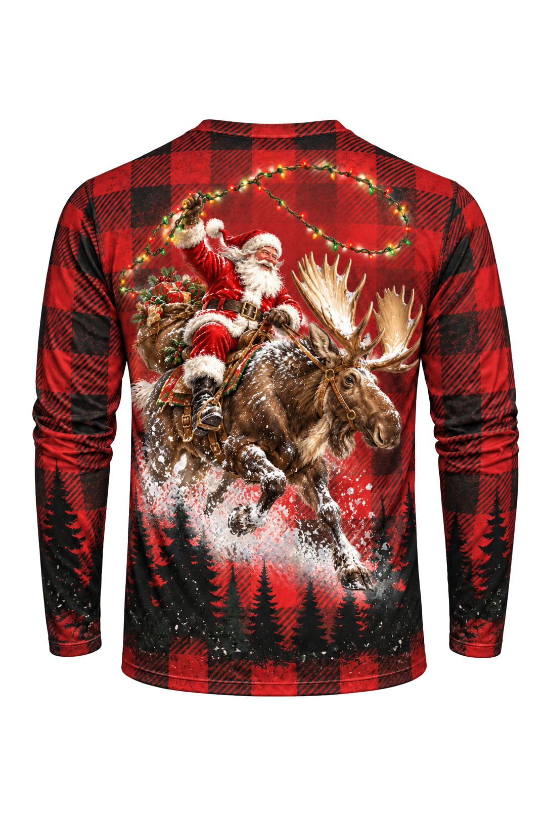 Performance Hunting Long Sleeve - Santa's Moose Rodeo - ULS367V image 5
