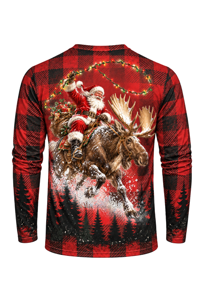 Performance Hunting Long Sleeve - Santa's Moose Rodeo - ULS367V image 5