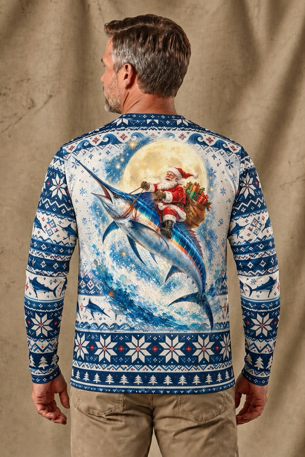 Performance Fishing Long Sleeve - Moonlit Marlin Sleigh - ULS368V image 2