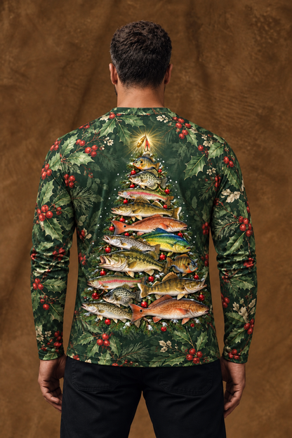 Performance Fishing Long Sleeve - Merry Fishmas Tree - ULS371V image 2