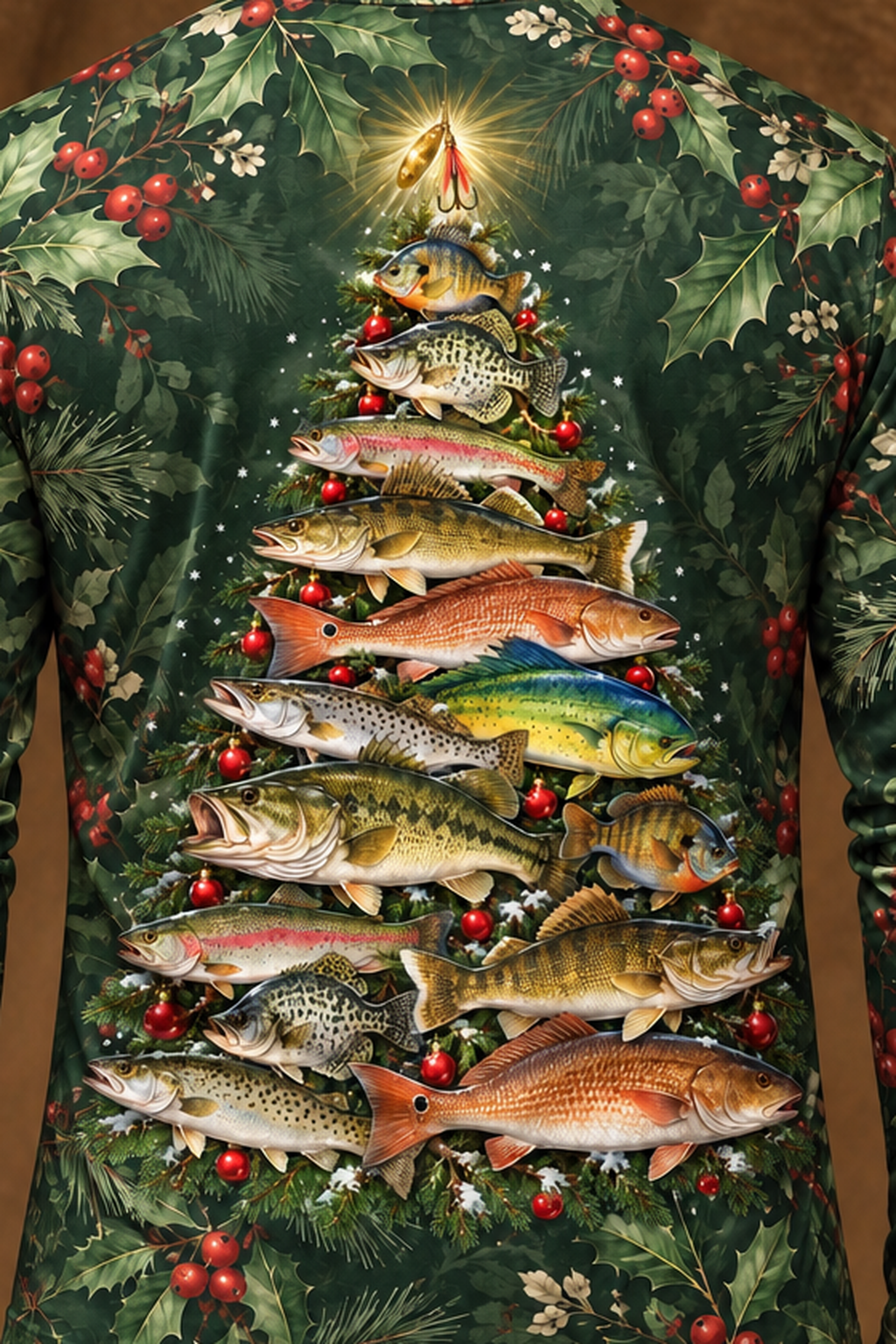 Performance Fishing Long Sleeve - Merry Fishmas Tree - ULS371V image 4