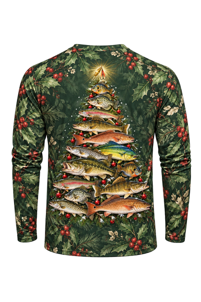 Performance Fishing Long Sleeve - Merry Fishmas Tree - ULS371V image 5
