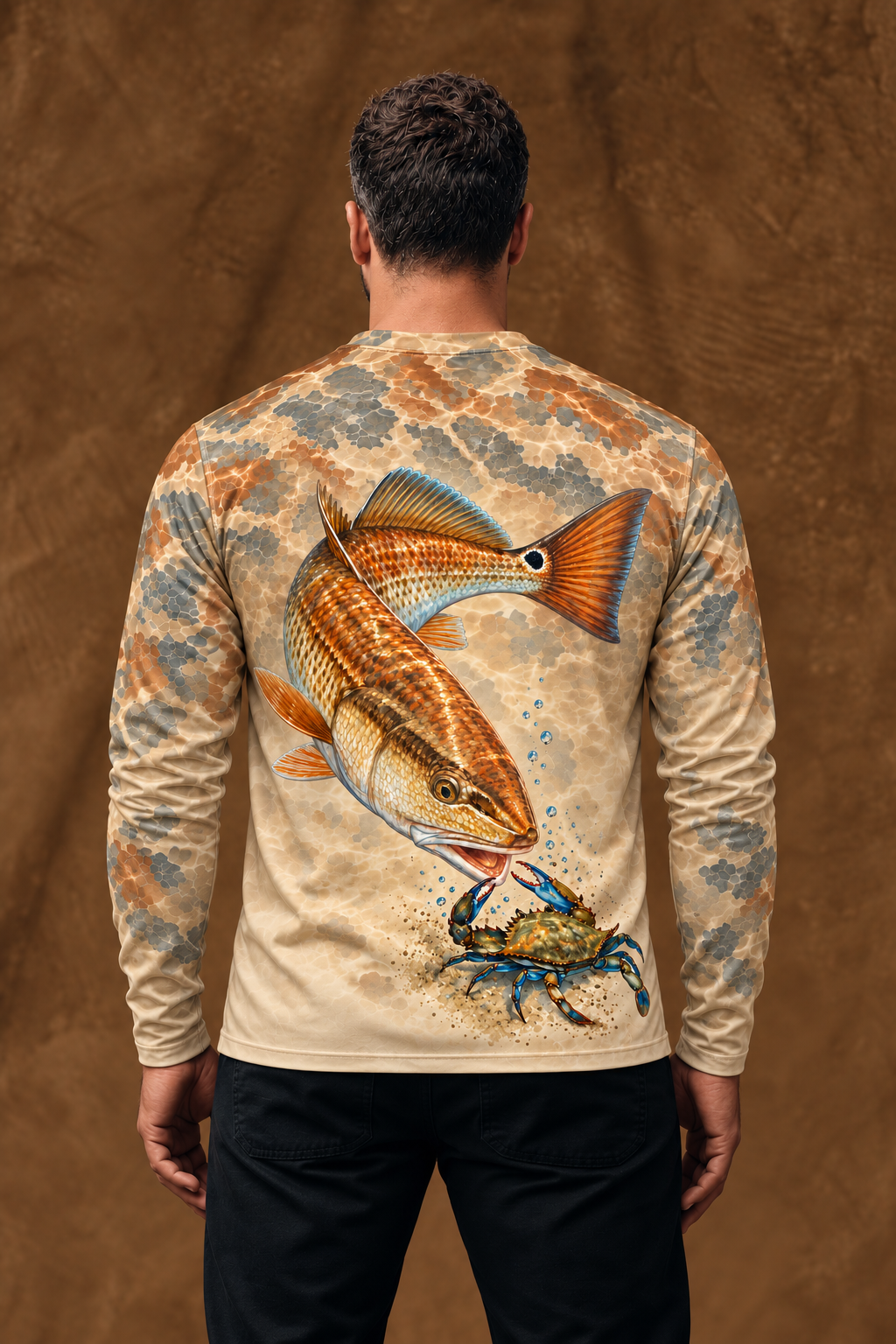 Performance Fishing Long Sleeve - Redfish Marsh Camo Top - ULS374V image 2