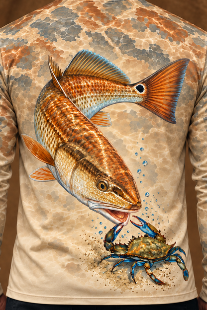 Performance Fishing Long Sleeve - Redfish Marsh Camo Top - ULS374V image 4