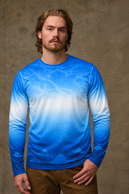 Performance Fishing Long Sleeve - Sailfish Ombre Bands - ULS375V image 3