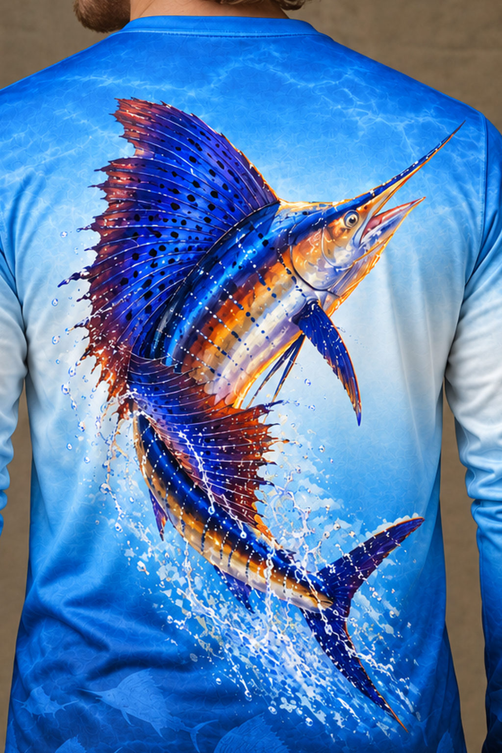 Performance Fishing Long Sleeve - Sailfish Ombre Bands - ULS375V image 4