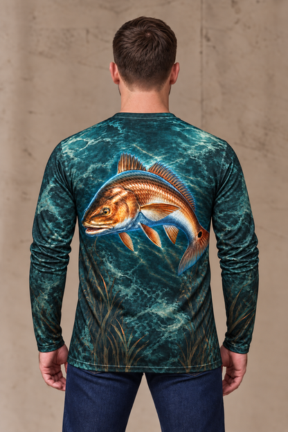 Performance Fishing Long Sleeve - Midnight Redfish - ULS377V image 2