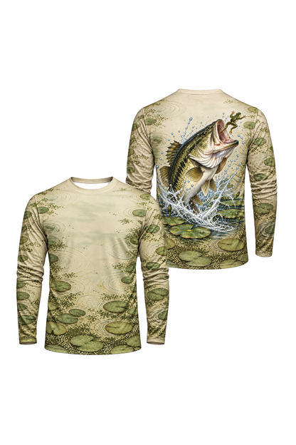 Performance Fishing Long Sleeve - Pencil Bass Blowup - ULS383V image 1