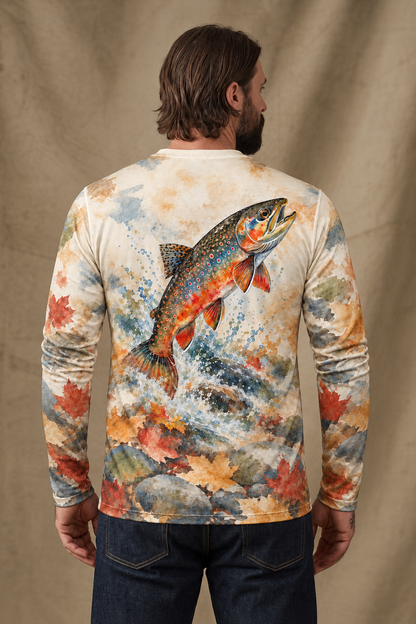Performance Fishing Long Sleeve - Watercolor Brookie Run - ULS385V image 2